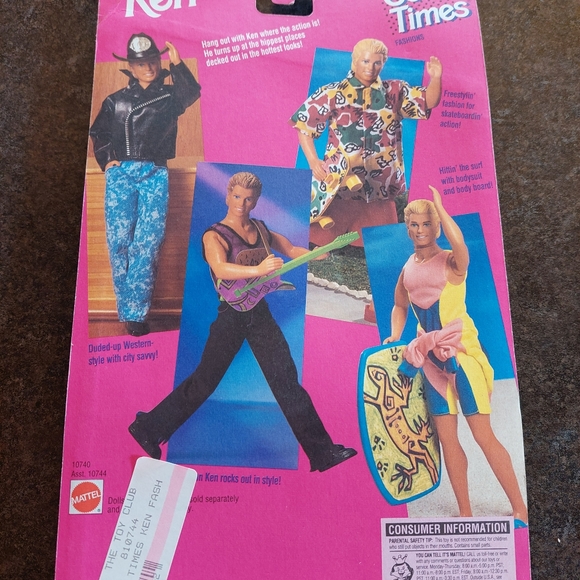 VTG Barbie Cool Times Ken Rockin Fashion with Guitar NOS 90s Barbie Mattel - Picture 2 of 2